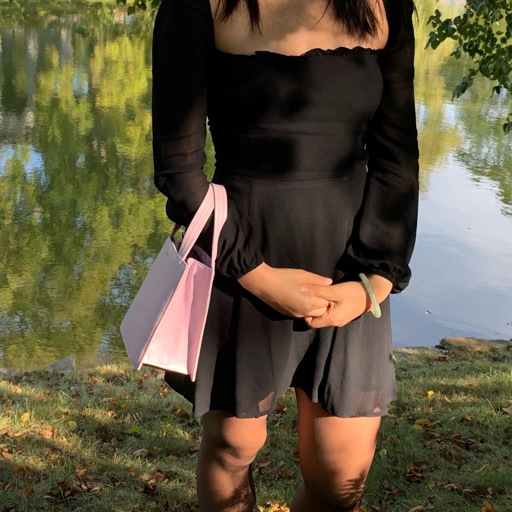 Reformation Black Long Sleeve Dress
